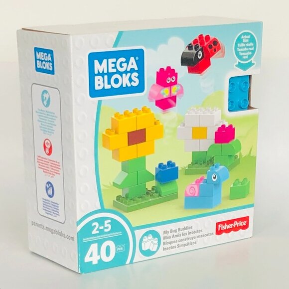 Mega Bloks My Bug Buddies 40-piece garden-themed Playset New in Box For Age 2-5 - Picture 7 of 11